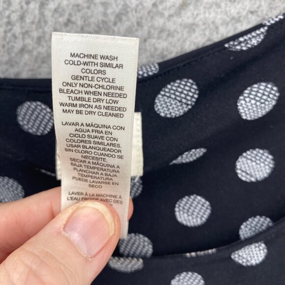 Chicos Top Womens 3 US Extra Large Solar Dots Tunic Black Hi Low Sharkbite Knit - Picture 7 of 10